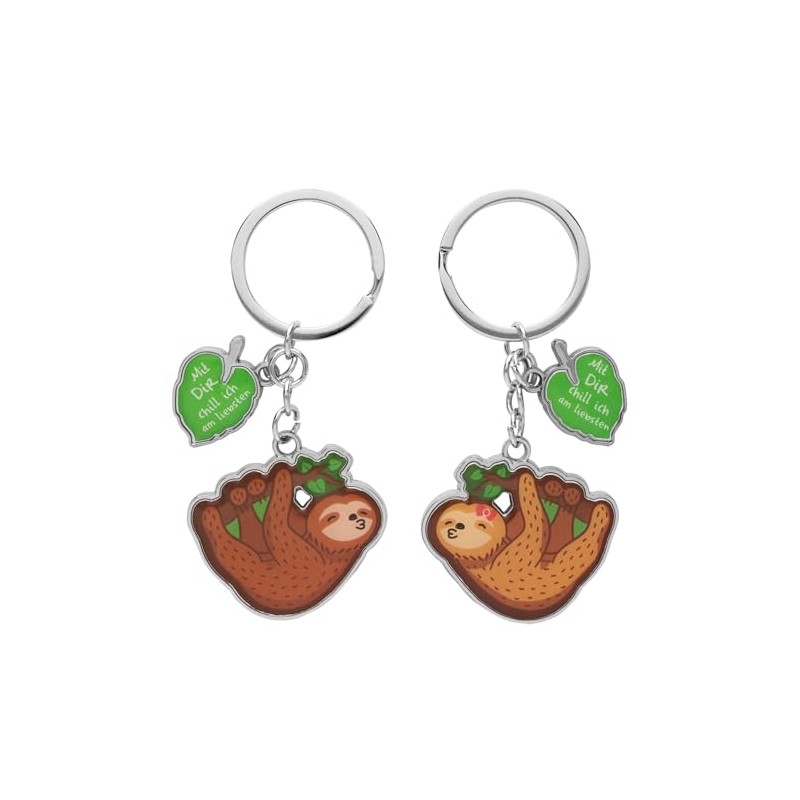 GRUSS & CO Key Ring for Two "Sloth" | Pendant