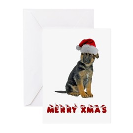 CafePress German Shepherd Puppy Christmas Greeting Cards (Pk Greeting Card (20-pack), Note Card with Blank Inside, Birthday Card Matte