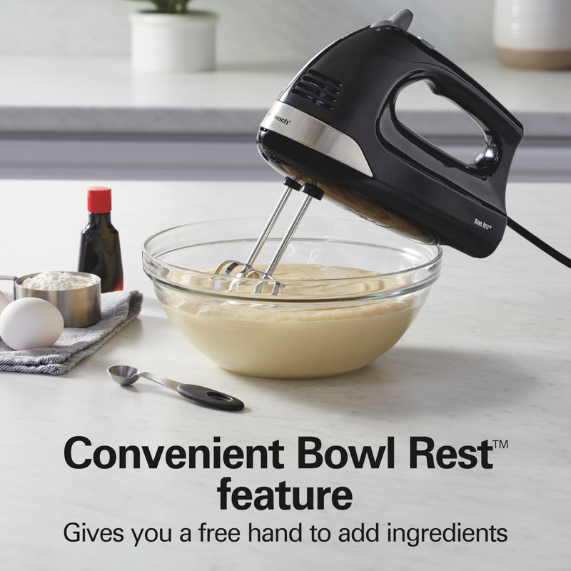 Hamilton Beach 6-Speed Electric Hand Mixer with Whisk, Dough Hooks
