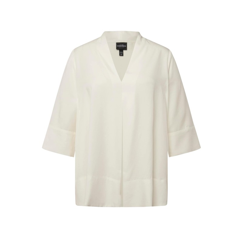 Ulla Popken Women's Goblet Collar Tunic, Snow white