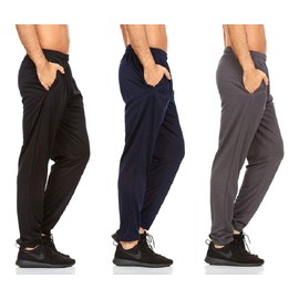 DARESAY 3 Pack: Mens Athletic Pants with Pockets, Mens Sweatpants, Mens Joggers with Pockets (Up to 3XL)