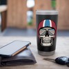 Retro Skull with Motorcycle Helmet and Sunglasses Design Stainless Steel