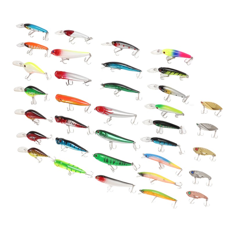 35Pcs Simulation Hard Bait Mixed Minnow Fishing Lure Kit Minnow