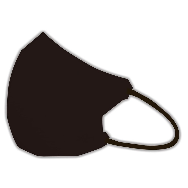 Advanced 3D Non-Woven Mask, Light Black, Large Size, Approx. 6.0