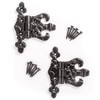 Pair of Heavy Black Cast Iron Unequal Hinges | Add