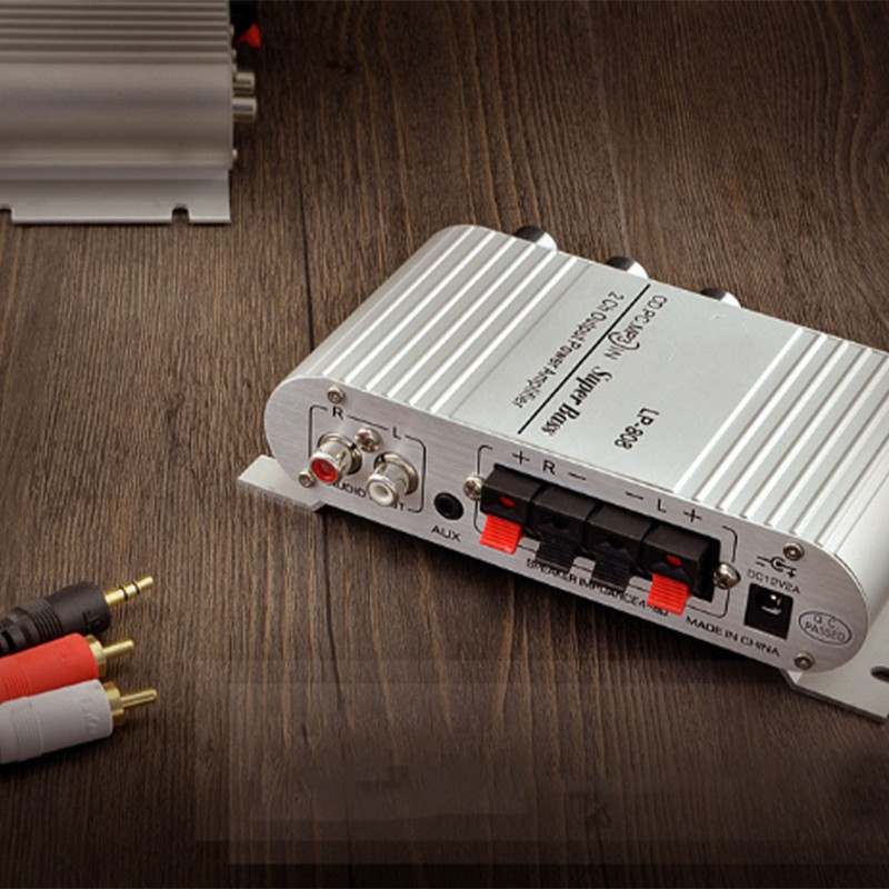 Car Power Amplifier Digital Stereo Audio Amp Treble Bass Volume