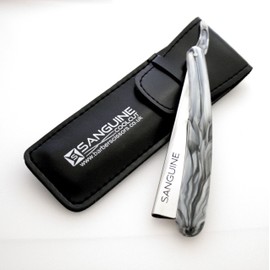 Straight Cut Throat Shaving Razor, Traditional Straight Shaving Razor + Leather Pouch