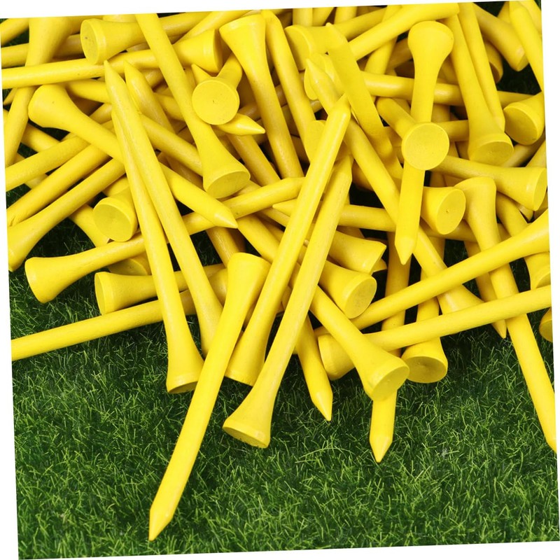 WOONEKY 100pcs Golf Tees Wooden Yards for Tee Box Friction