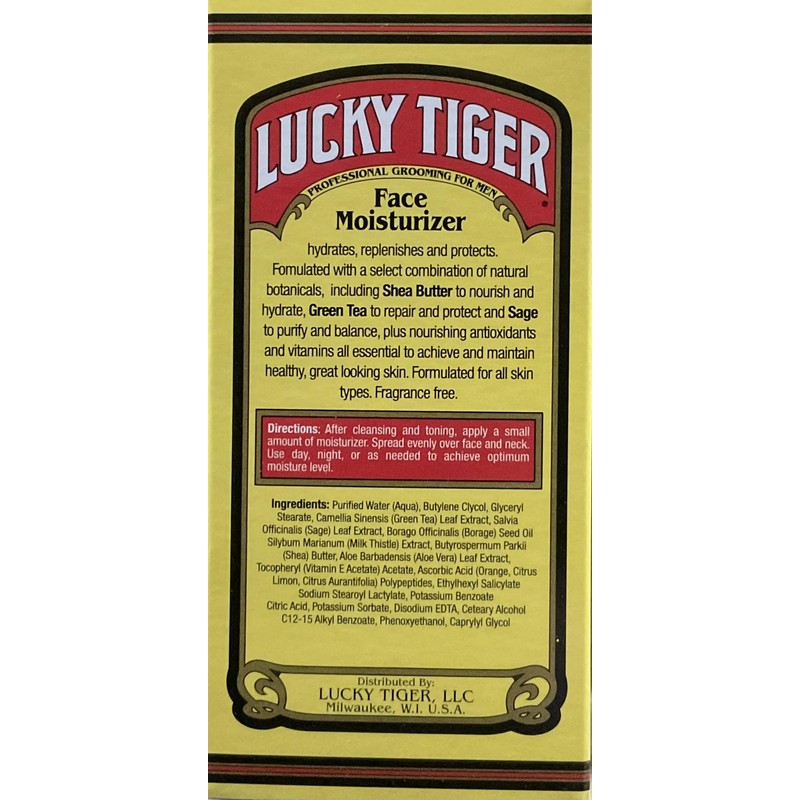 Lucky Tiger Face Moisturizer 3.5 Fz6