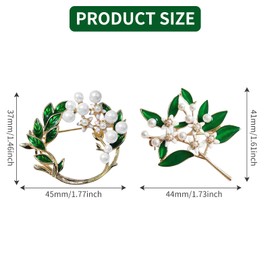 2 Pcs Lily Of The Valley Brooch, Women's Brooches & Pins, Gardenia Brooch Set Floral for Women UK, Pearl Pin for Christmas Valentine's Day Birthday Mother's Day Clothing Accessories
