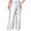 Agnes Orinda Plus Size Metallic High Waist Stretchy Jogger Pants