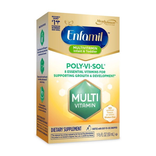 Enfamil Prenatals & Baby Vitamin Poly-Vi-Sol with Iron Multivitamin Supplement Drops for Infants and Toddlers, 50 mL dropper bottle