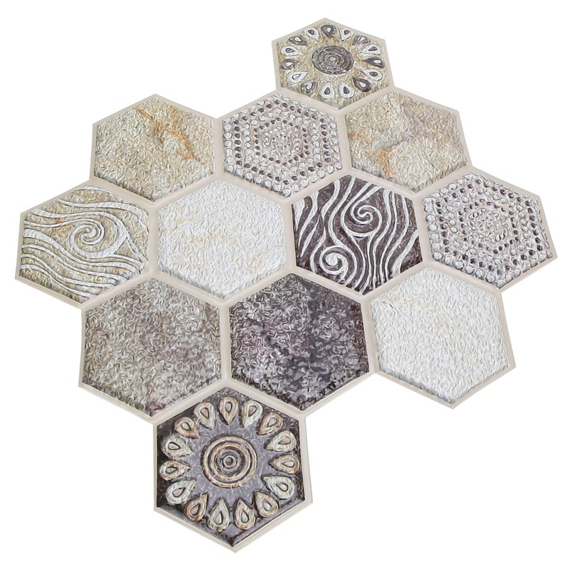 10Pcs Self Adhesive Sticker Background PVC Wall Decal Tile Sticker