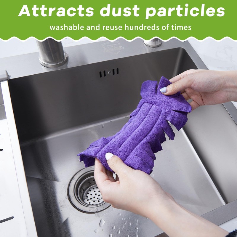 Zubebe 50 Pcs Duster Refill Reusable Fleece Duster Refills Feather