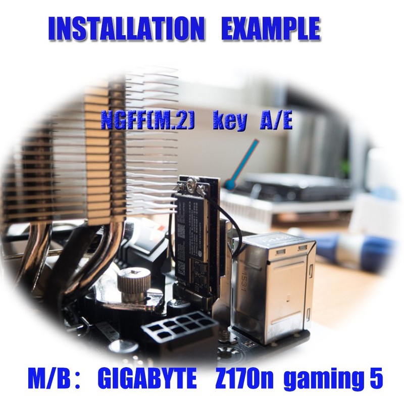BCM94360CS2/HLT BCM943224PCIEBT2 Card to NGFF(M.2) Key A/E Adapter for Mac