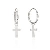 NKlaus Silver Pair of 925 Sterling Silver Celtic Cross Hoop