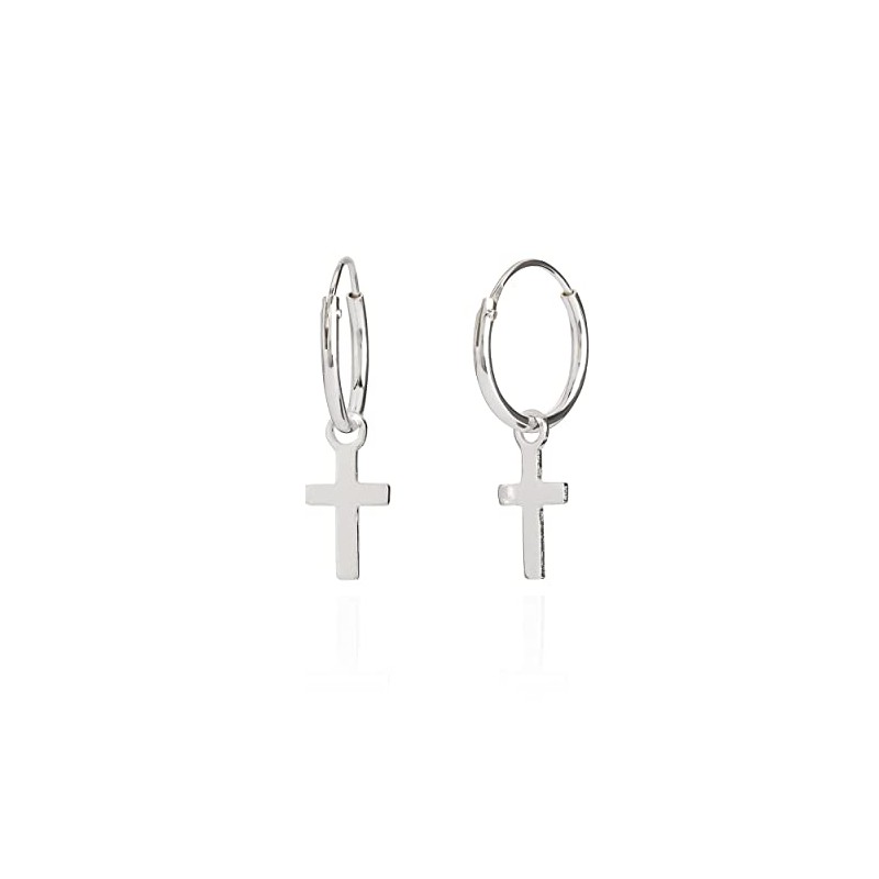 NKlaus Silver Pair of 925 Sterling Silver Celtic Cross Hoop