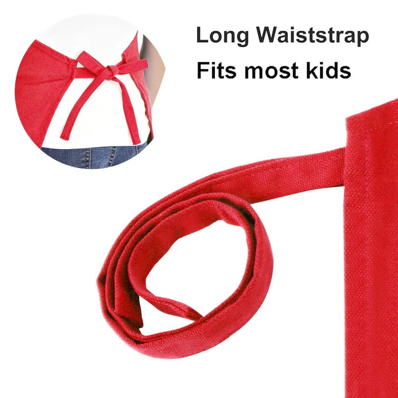 TOPTIE Cotton Canvas Kids Apron, Cooking Aprons and Chef Hat