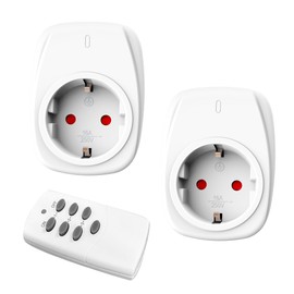 HBN HBN 2X Funksteckdosen mit 1 Fernbedienung, 16A/3.680W Ferngesteuerte Stecker Set f??r Innen Weihnachtsdeko, Haushaltsger?te, Reichweite 30m, Wei?