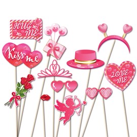 Valentine Day Photo Booth Props, Valentine Day Photo Booth Props,Valentine Day Props,Valentine Day Themed Party Decorations (25CT)