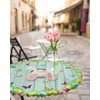 Spring Easter Rabbit Tail Round Fitted Table Cover for Dining