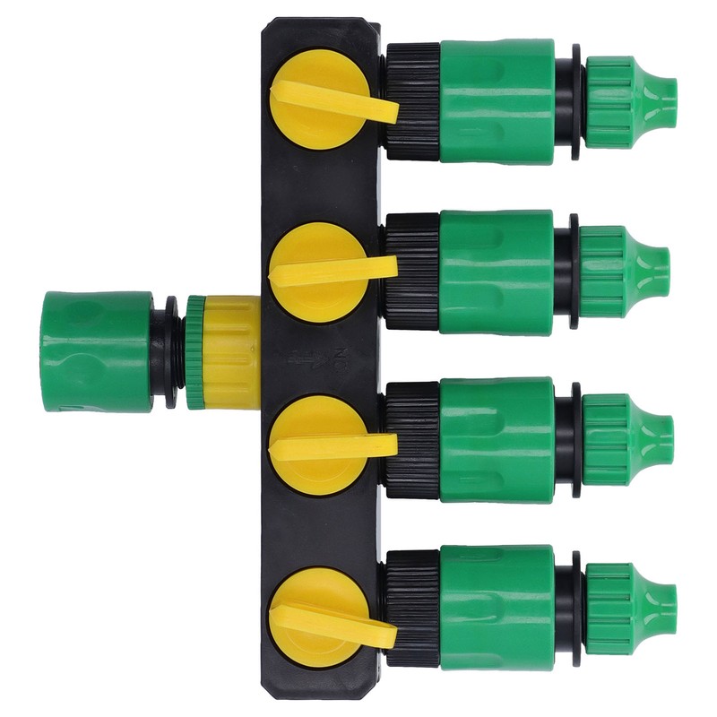 Water Hose Splitter ABS Material 4 Way Stainless Durable Garden