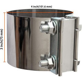 Exhaust Band Clamps 4 Inch Butt Joint Exhaust Pipe Muffler Band Clamp 304 Stainless Steel(4 Pack 4" Butt Lap Joint Exhaust Clamp)