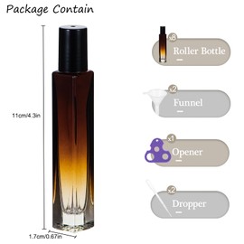 Yebeauty 24 Pack Glass Roller Bottles for Essential Oils 10ml Compact Travel Roll on Bottles for Oil Massage with Golden Aluminum Cover, Perfume Rollerball Empty with Openers, Funnels, Droppers, Pink