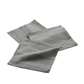 douceur d'intérieur, 3 Napkins (40 x 40 cm) Eldora Grey/Silver Cotton Woven Metallic Yarn