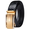 Barry.Wang Black Belt for Men Gold Designer Buckle Sliding Belt
