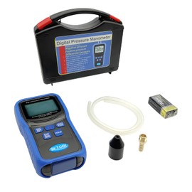 ZKTOOL Gas Pressure Tester Digital Manometer, Differential Dual Port Barometer, HVAC Gas Tester, Differential Pressure Gauge with 12 Selectable Units - Digital Manometer for HVAC Systems