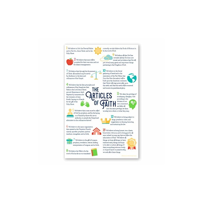 Articles of Faith Poster - 11x17 - LDS, Perfect for