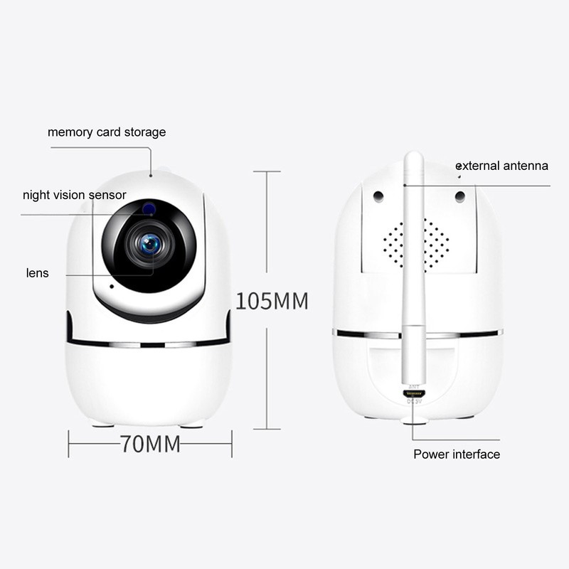 Baby Monitor 360 Degree Panning 65 Degree Vertical 1080P Night