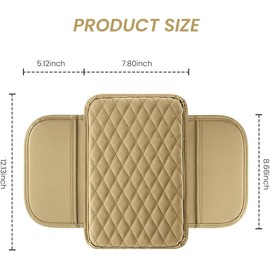 STHIRA® Upgraded Car Armrest Durable Comfortable Car Armrest Cushion Pad Microfiber Armrest Cushion with Storage Pouches Car Arm Rest Universal Fit for SUVs & Cars 20 * 30.8CM
