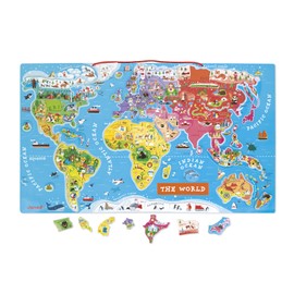Janod Magnetic World Puzzle English Edition Multicolored J05504