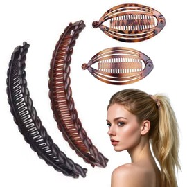 4 Pcs Hair Clips Banana Hair Clip Flat Claw Clip Non Slip Hair Accessories for Women Fine Thick Hair