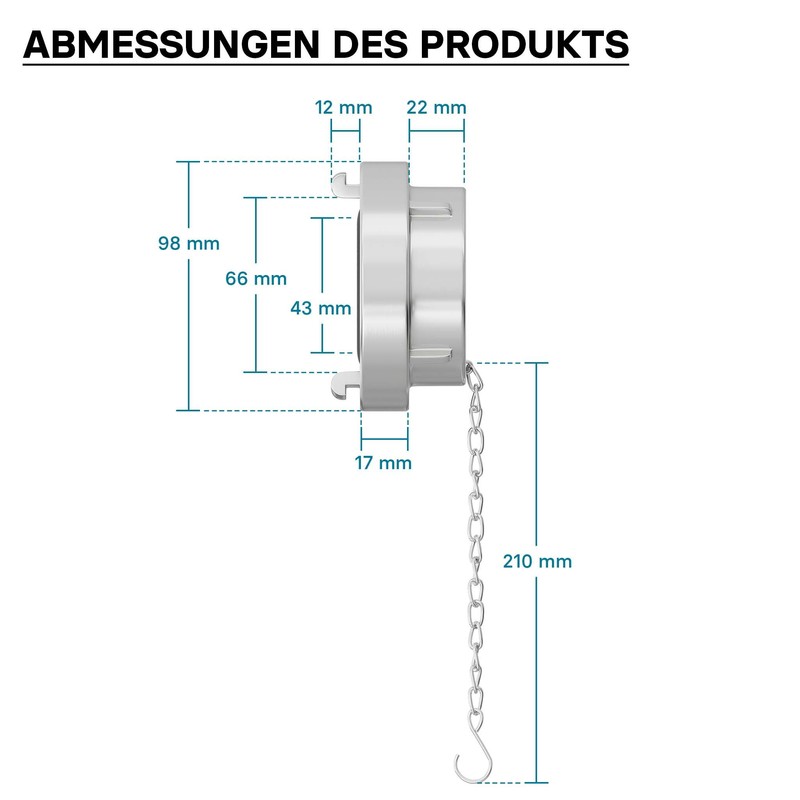Storz Blank Cap C/52mm Hose Adapter with Chain, 2 inch,