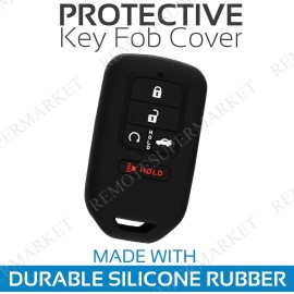 RemoteSuperMarket Key Fob Cover For 2016 2017 2018 Honda Pilot Remote Case Skin Jacket