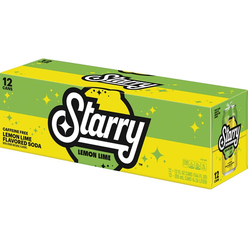 Starry Lemon Lime Soda Pop, 12 fl oz, Pack of
