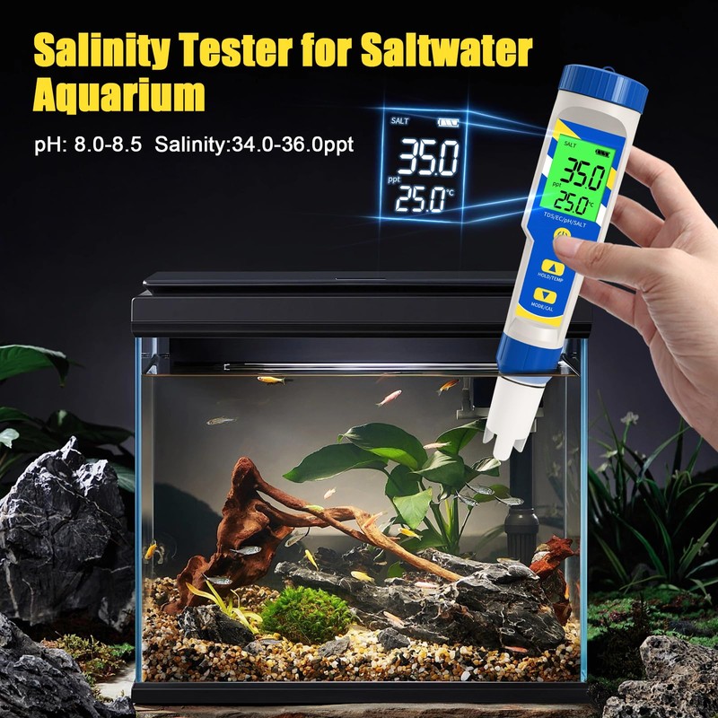 Yewhick Pool Salt Tester pH Meter, Digital 7 in 1