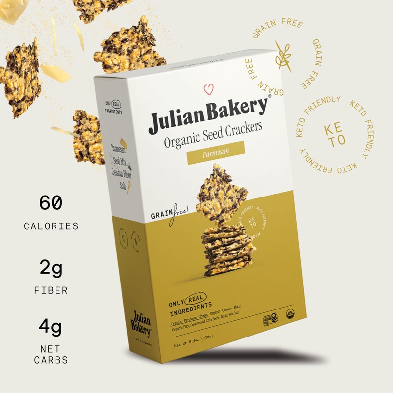 Julian Bakery® Organic Primal Thin® Crackers | Parmesan | USDA
