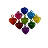 Mexican Glass Heart Ornaments, Hand Blown, Multicolor, 9 Piece Set