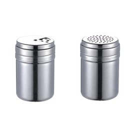 HLLMX 2 PCS Stainless Steel Spice Shakers Salt Sugar Spice Pepper Shaker Seasoning Cans For Kitchen Cooking and Outdoor Barbecue(5 oz)