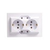 4-Way Flush-Mounted Schuko Sockets, Scutzkontakt Socket, Built-in Socket, IP20 (5403