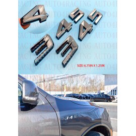 cdbk (2pc) Chrome Black 345 Badge Emblem  for MOPAR HEMI Passenger & Driver Side