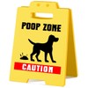MQCLYSG Funny Dog Poop Zone Warning Caution Yellow Sign,Pet Excrement