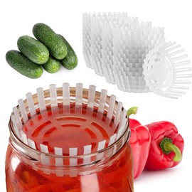 KADAX Fermentation Weight for Preserving Jars, Plastic Fermentation Lid, Food Weight with Net for Sauerkraut, Kimchi and Cucumbers, Fermentation Aid (fi 82 mm / 48 Pieces)