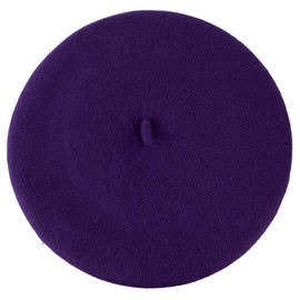 ZAKIRA Plain Wool Beret Hat for Men and Women, purple