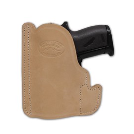 Barsony Tan Leather Gun Concealment Pocket Holster for S&W Bodyguard .380
