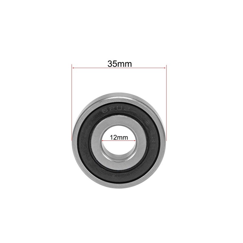 sourcing map 6202-12-2RS Deep Groove Ball Bearing 12x35x11mm Double Sealed